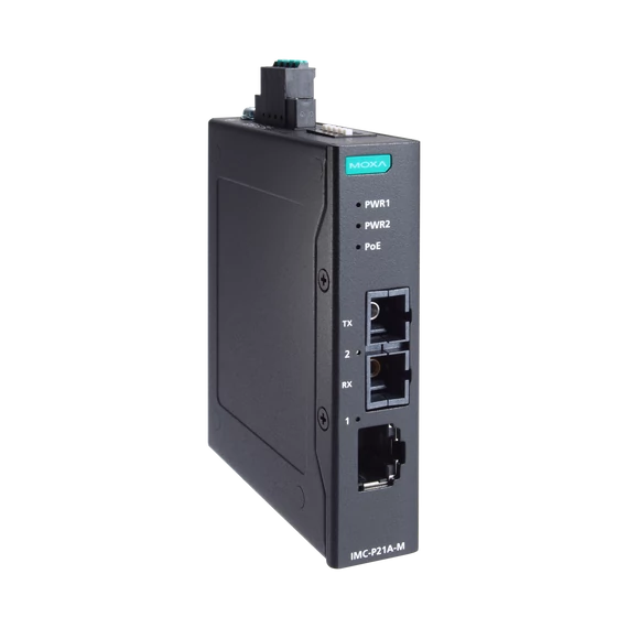 MOXA IMC-P21A-G2-M-SC PoE+ médiakonverter.