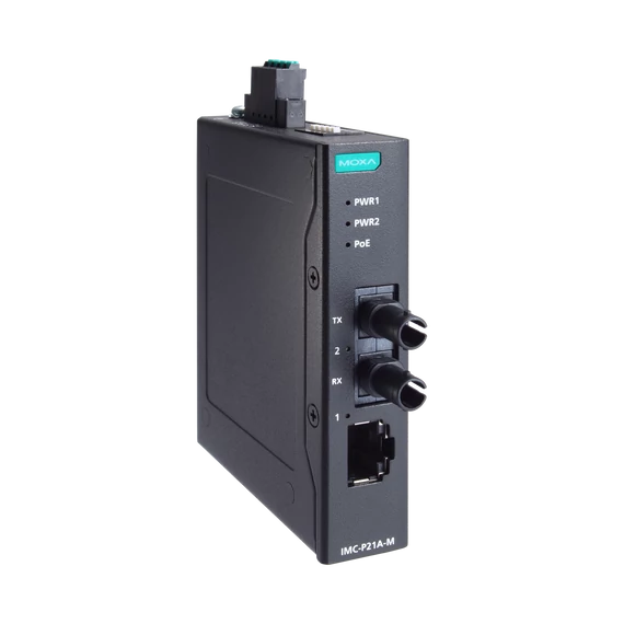 MOXA IMC-P21A-G2-M-ST PoE+ médiakonverter.
