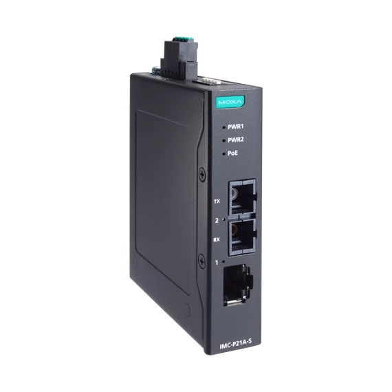 MOXA IMC-P21A-G2-S-SC PoE+ médiakonverter.