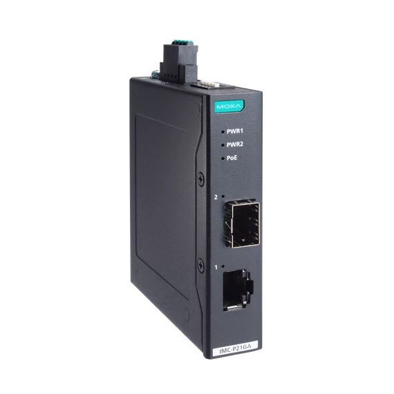 MOXA IMC-P21GA-G2 PoE+ médiakonverter.