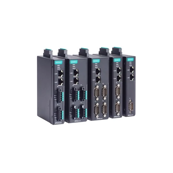 NPort IA5250I G2_Új generációs, 2 portos RS-232/422/485 DIN-sínre szerelhető soros eszközszerver 2 RJ45 porttal, 2 kV szigeteléssel, -10 és 60°C közötti üzemi hőmérséklettel