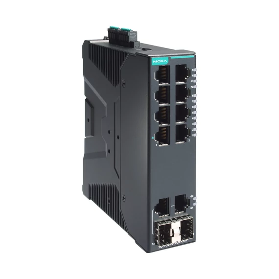Moxa SDS-3010-2GTXSFP kompakt, intelligens ipari Ethernet switch.