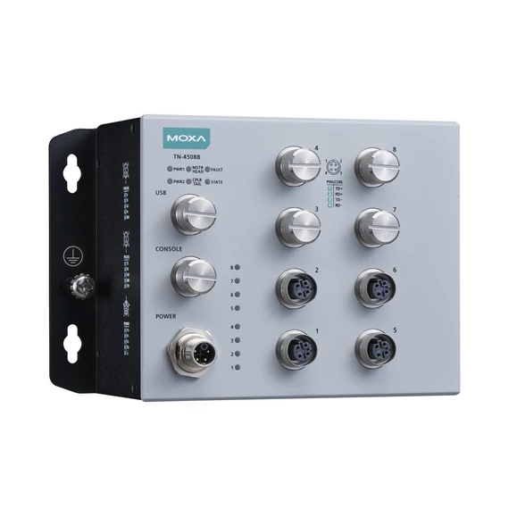 Moxa TN-4508B-CT-T Layer 2 vasúti menedzselt Ethernet switch