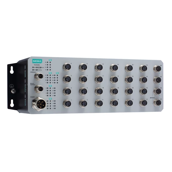Moxa TN-4528A-16PoE-2GPoE-2GTXBP-WV-CT-T Layer 2 vasúti menedzselt Ethernet switch