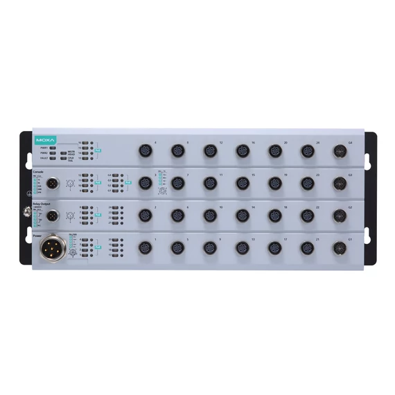 Moxa TN-4528A-16PoE-2GPoE-2GODC-WV-CT-T Layer 2 vasúti menedzselt Ethernet switch