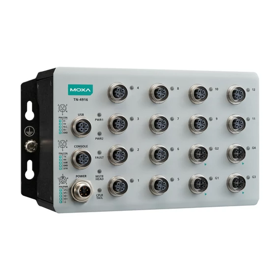 Moxa TN-4916-4GTX-WV-CT-T vasúti ipari biztonsági router
