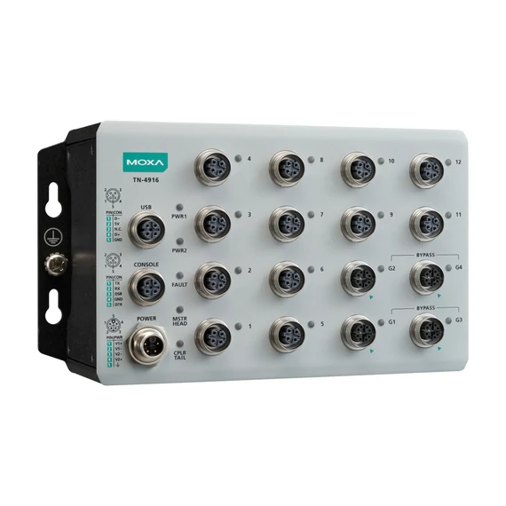 Moxa TN-4916-ETBN-F-4GTXBP-WV-CT-T vasúti ipari biztonsági tűzfalrouter